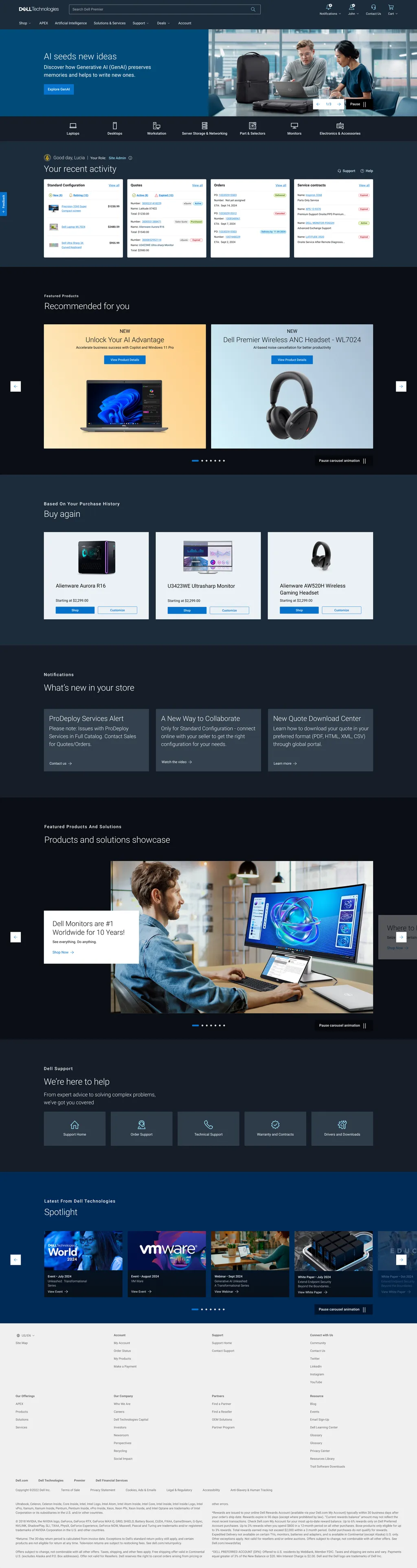Premier homepage after the redesign