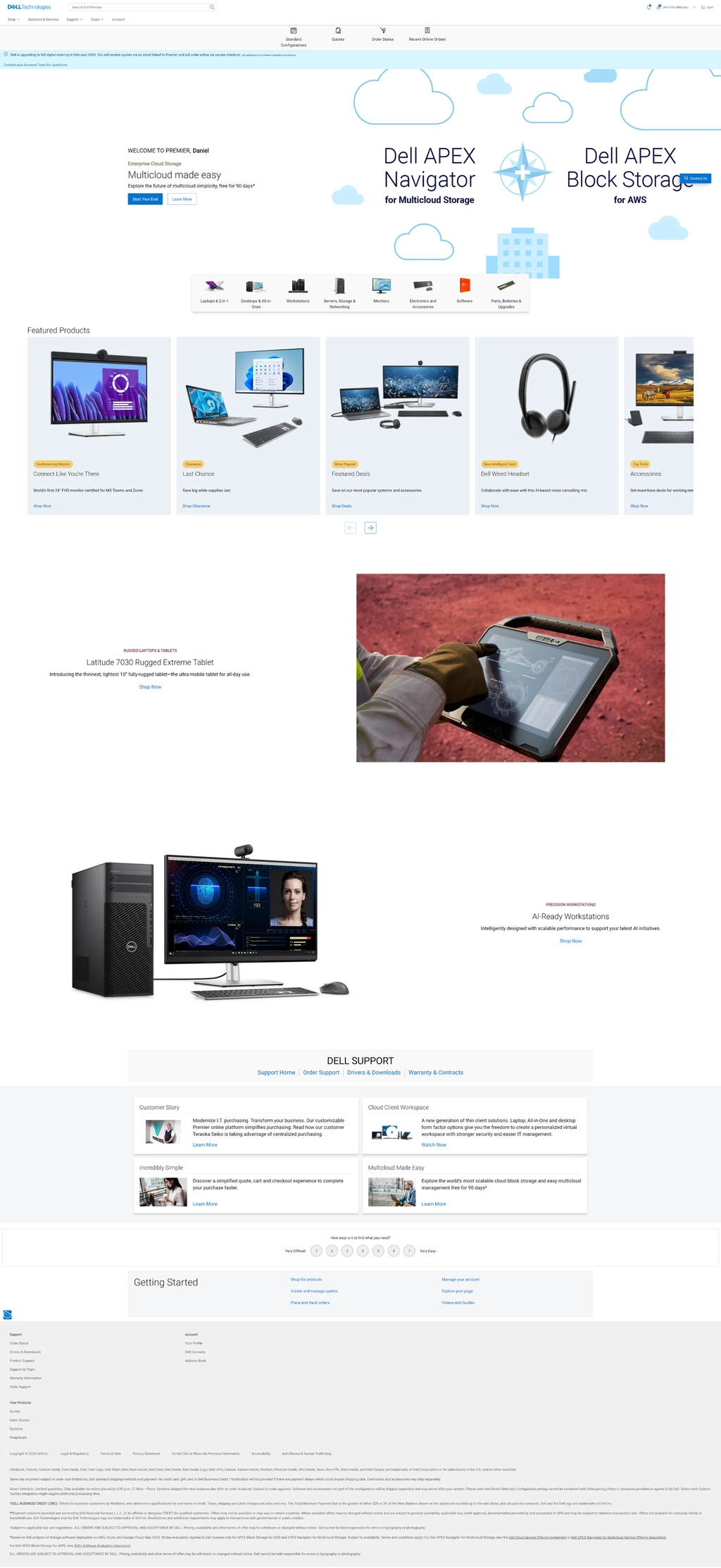 Premier homepage before the redesign
