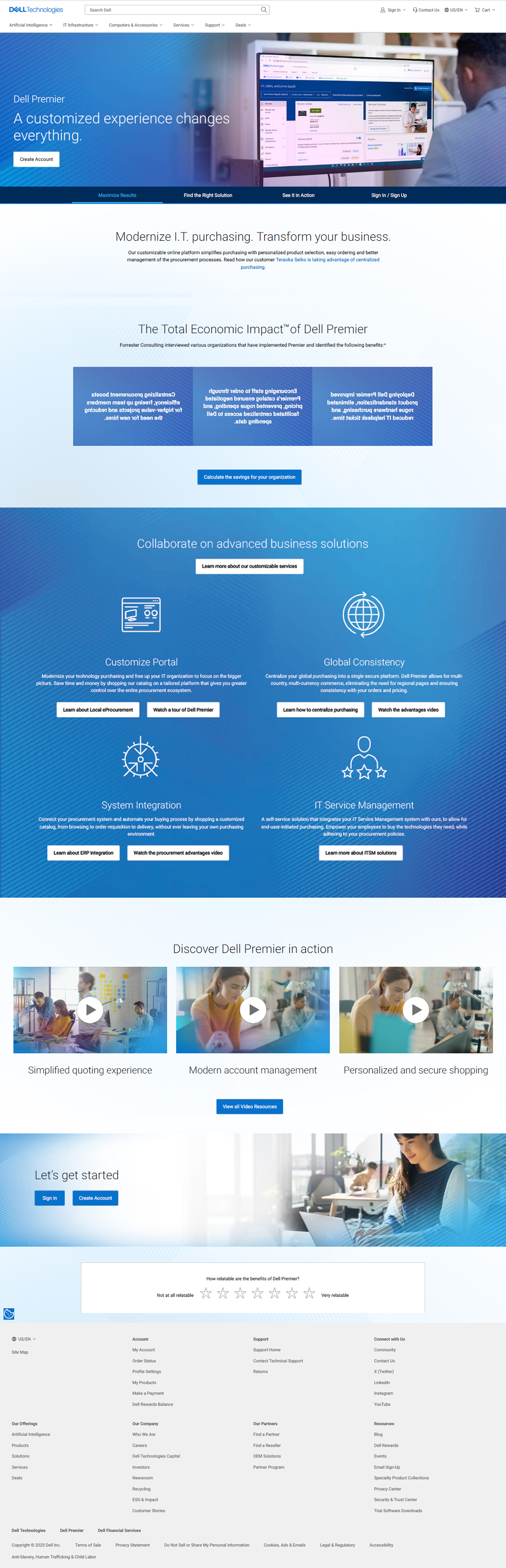 Premier landing page before the redesign