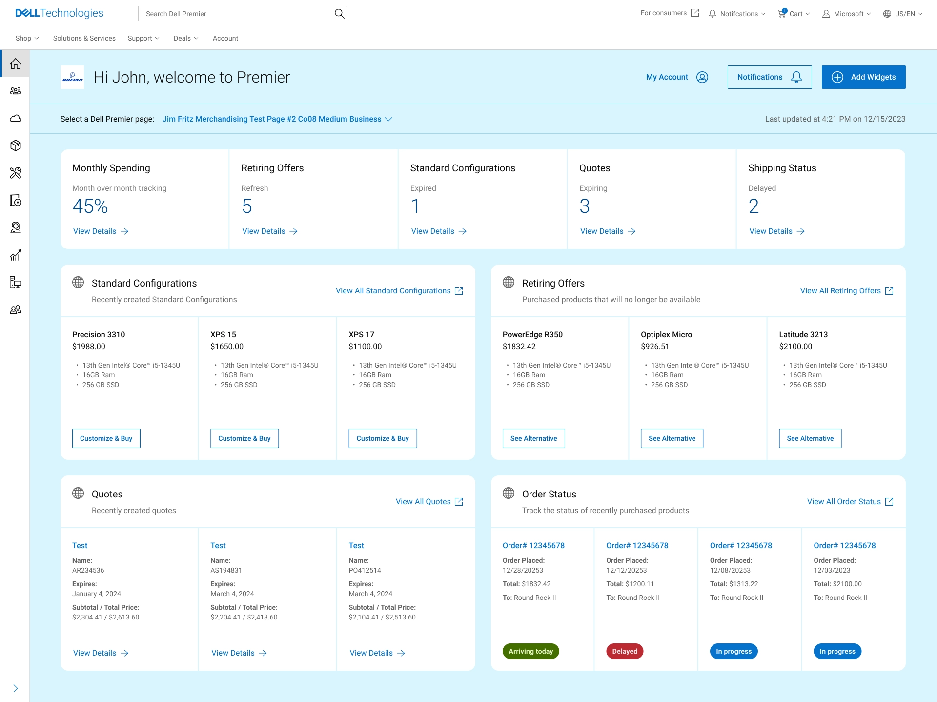 Widgets for quick access to relevant content
